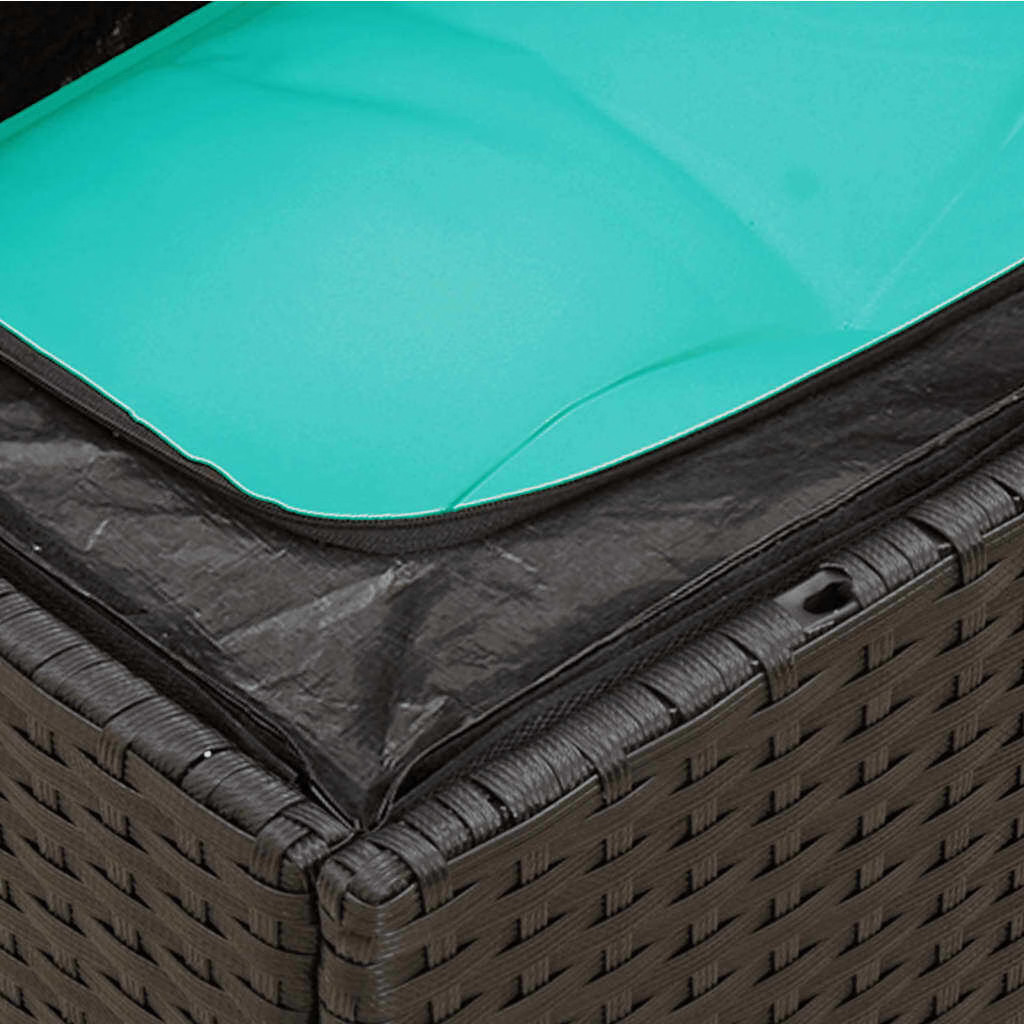 Garden Sofa Black 64.96 x 24.41 x 27.17 in Poly rattan