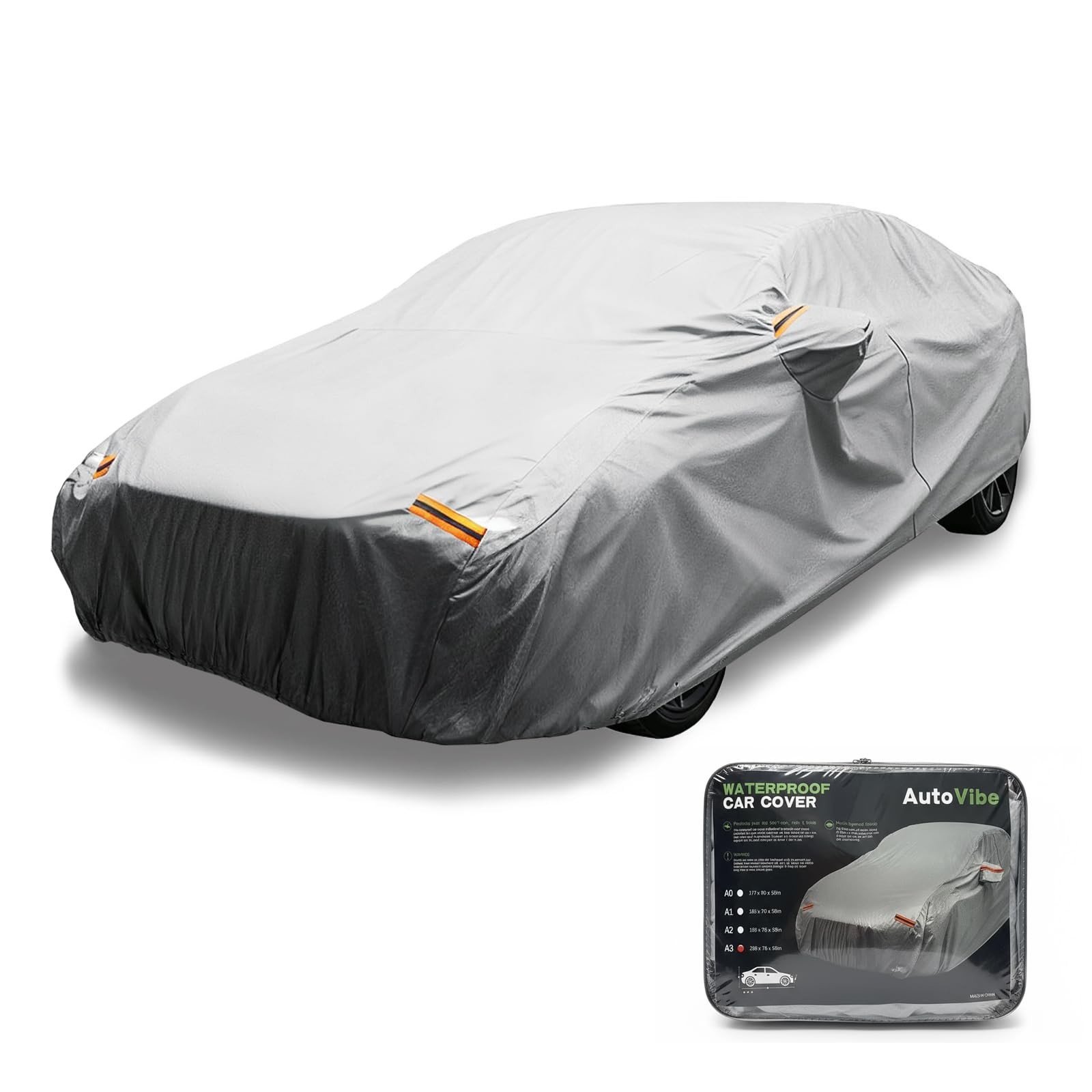 6 Layers Car Cover Waterproof All Weather for Automobiles Outdoor Full Cover ...