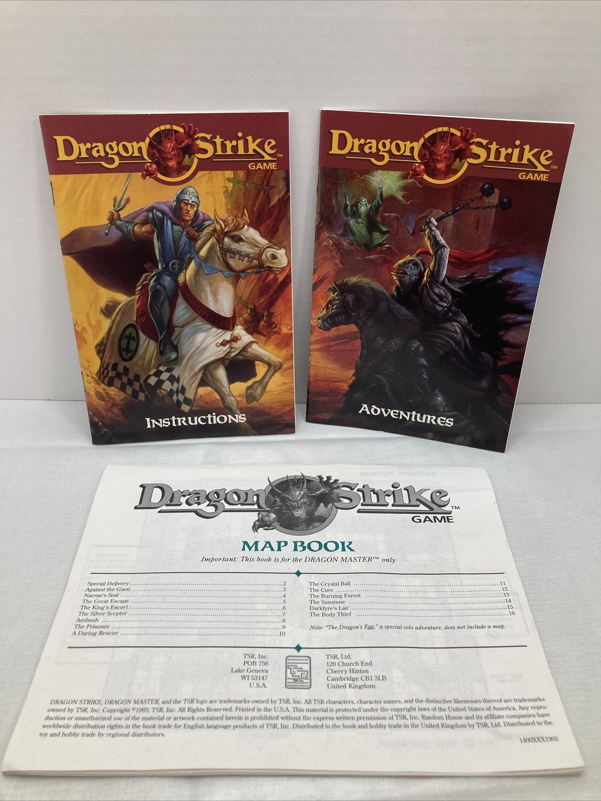 Dragon Strike Game #1400 - ADVENTURE, INSTRUCTIONS, & MAP BOOKS - TSR 1993
