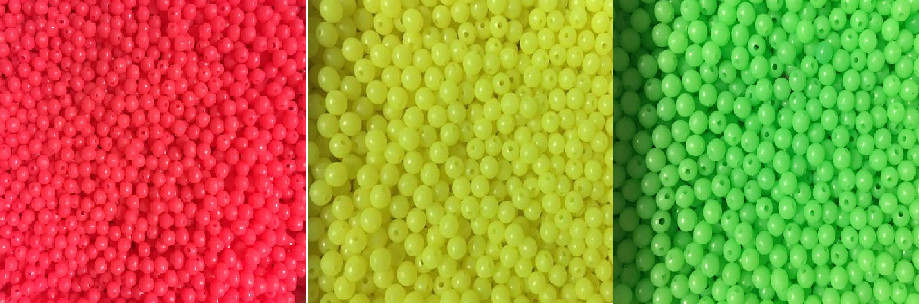 Lumi Beads 6mm round Luminous Sea Fishing Beads - Yellow Green Red/Pink