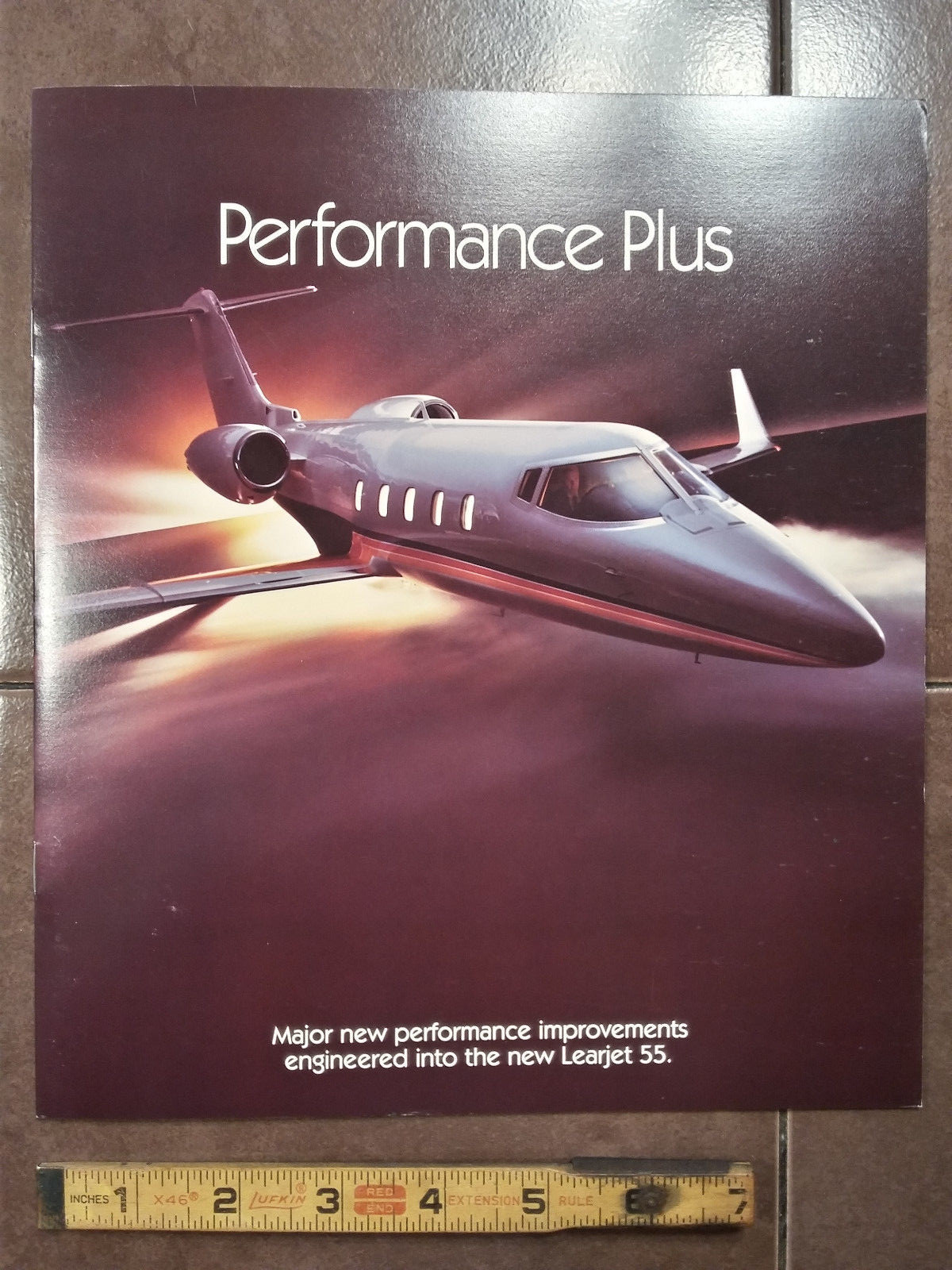 Original Gates Learjet 55 Performance Plus Brochure, 12 page,  8.75 x 10"