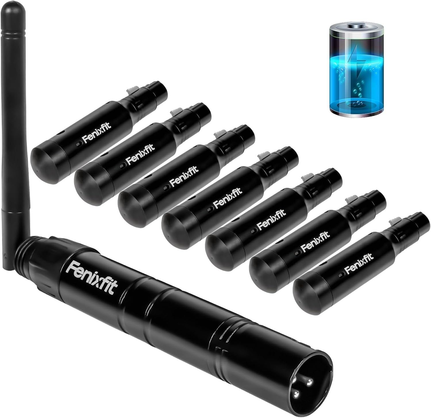 No Delay Wireless DMX Lighting Control: 1 Transmitter & 7 Receivers, Plug & Play