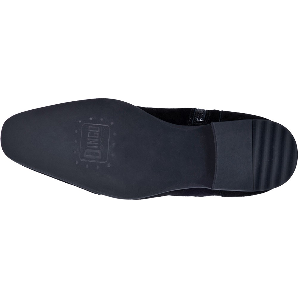 Dingo Brooks Embroidered Round Toe Pull On Booties Mens Black Casual Boots DI211
