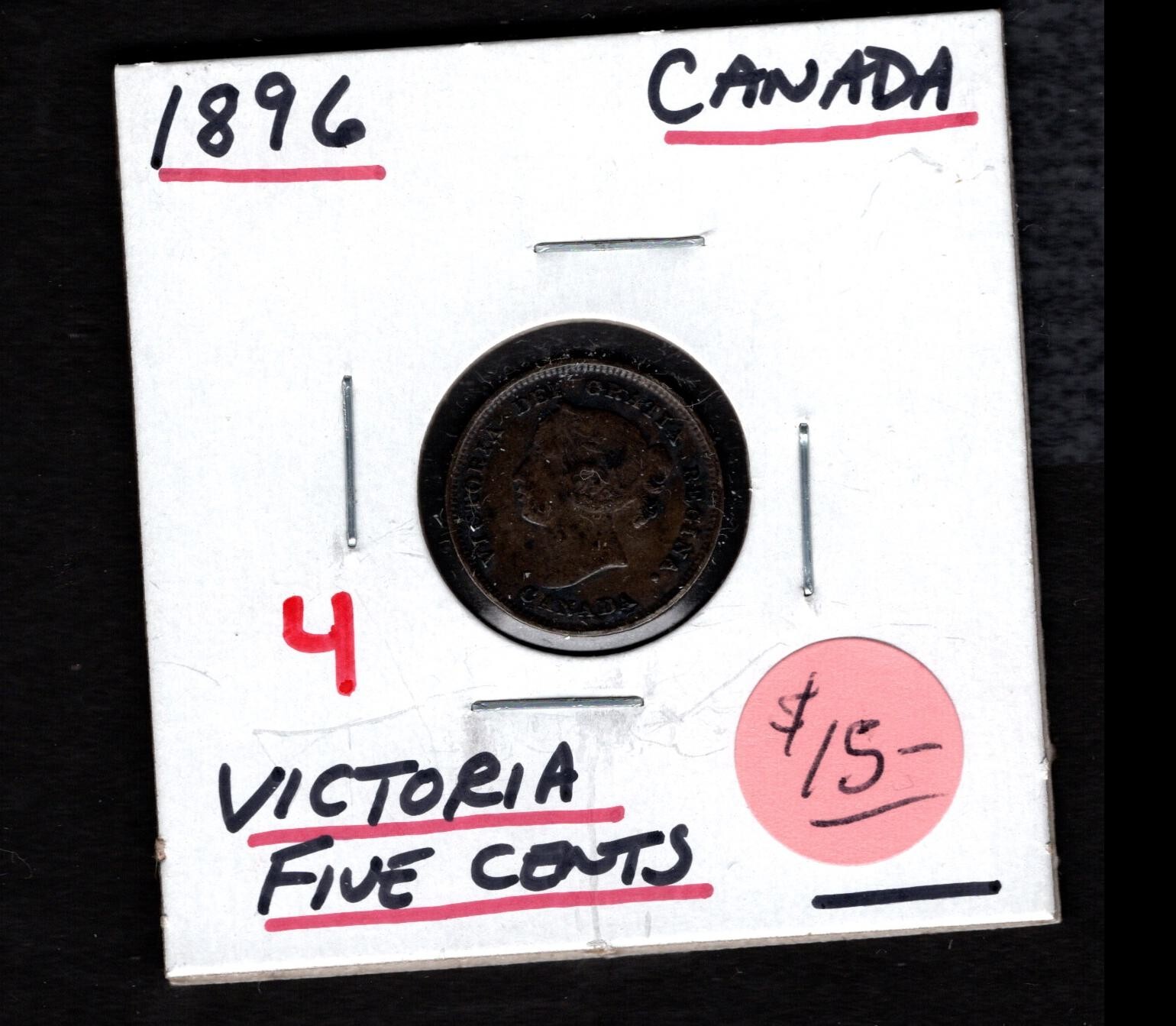 1896- Canada- Victoria Five Cents