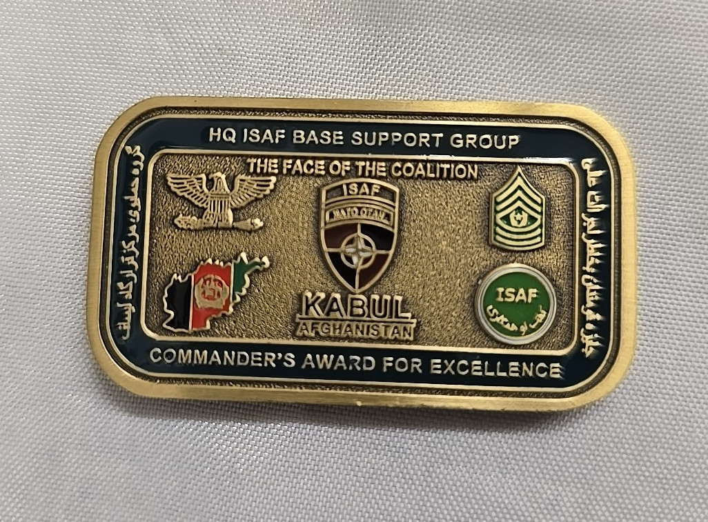 HQ ISAF Base Support Group Comm. Award for Excellence Challenge Coin