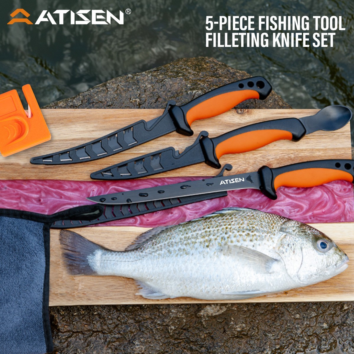 5PCFishing Equipment Filleting Fish Boning and Cutting Disposal Fish Belly Towel