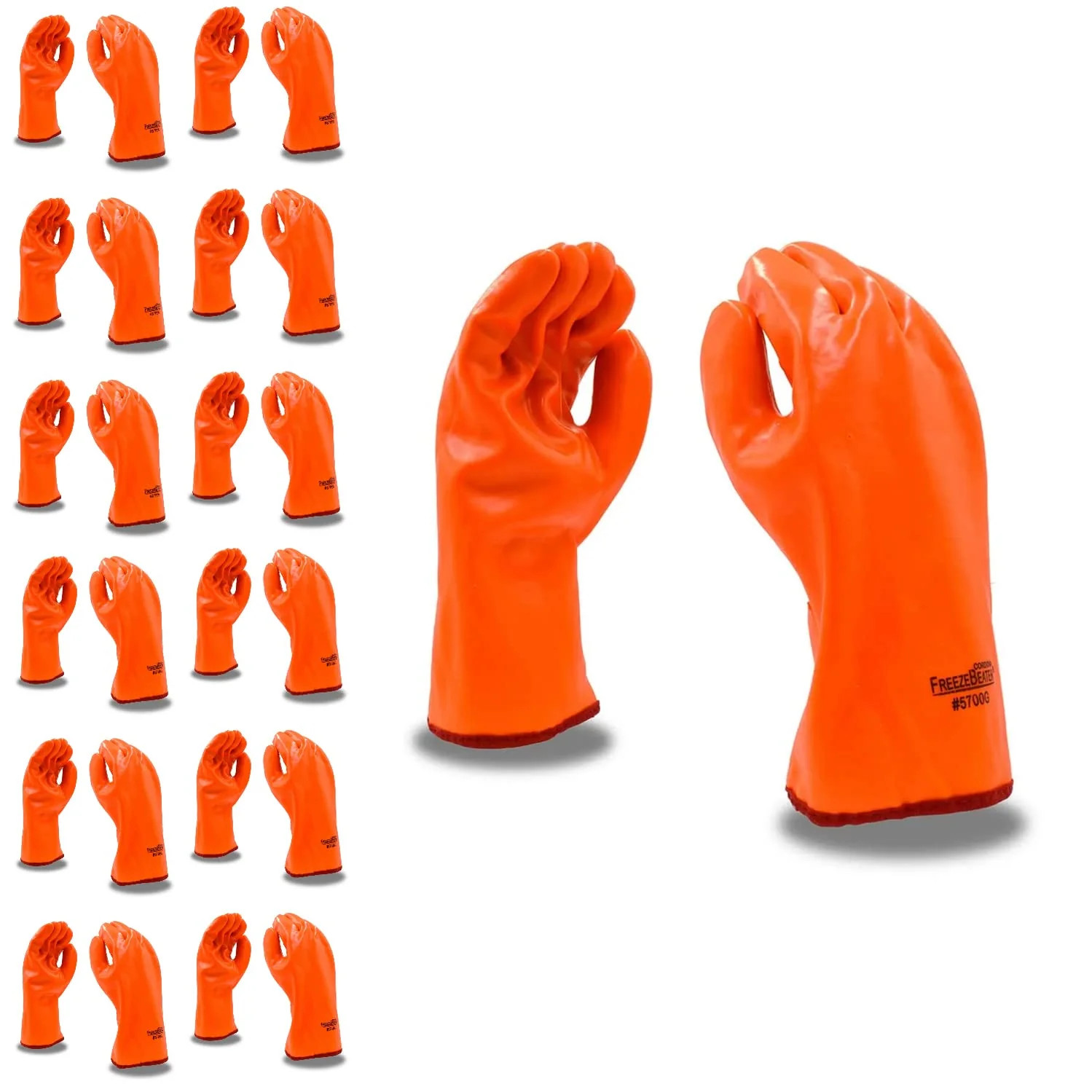 Cordova 5700G Hi-Vis Orange Cold Weather Gloves, Single Dipped, Foam Insulated P