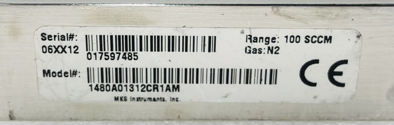 MKS 1480A01312CR1AM Mass Flow Controller 100 SCCM N2