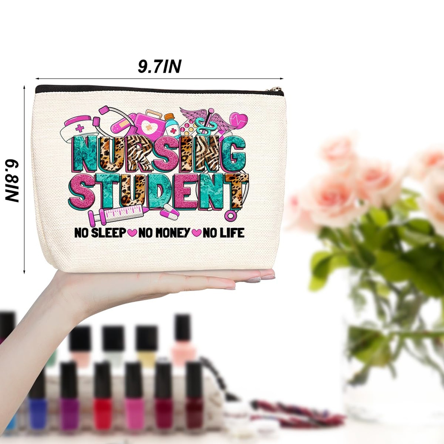 Inspirational Nurse Gifts RN Nurse Student Nurse Makeup Bag Cosmetic Bag Nurs...