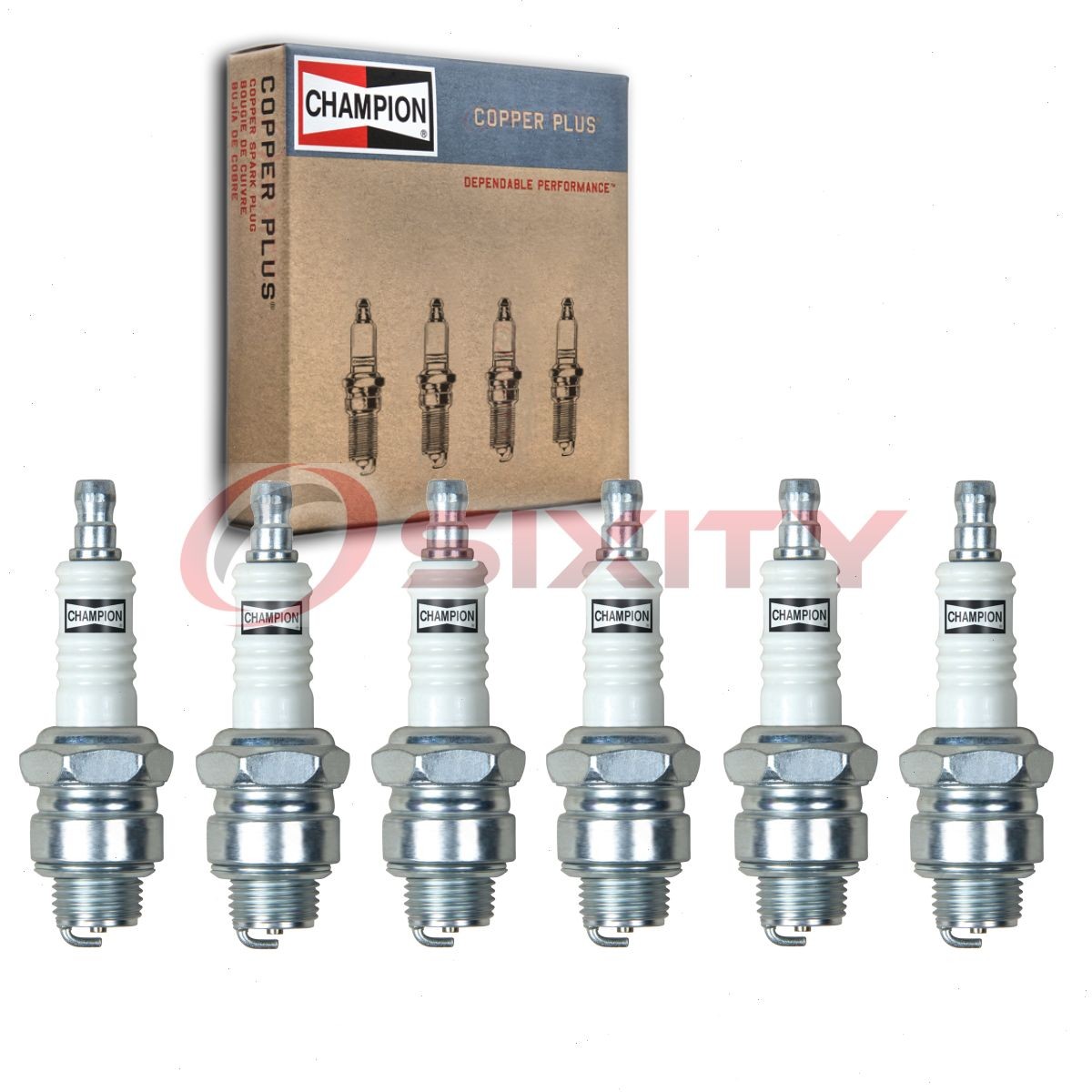 6 pc Champion Copper Plus Spark Plugs for 1953-1955 International RM121 3.6L cd