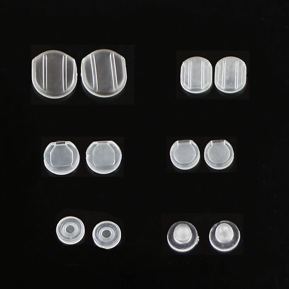 Earring Pads 36 Pieces 6 Sizes Clear Comfort Earring Cushions Pads Silicone f...