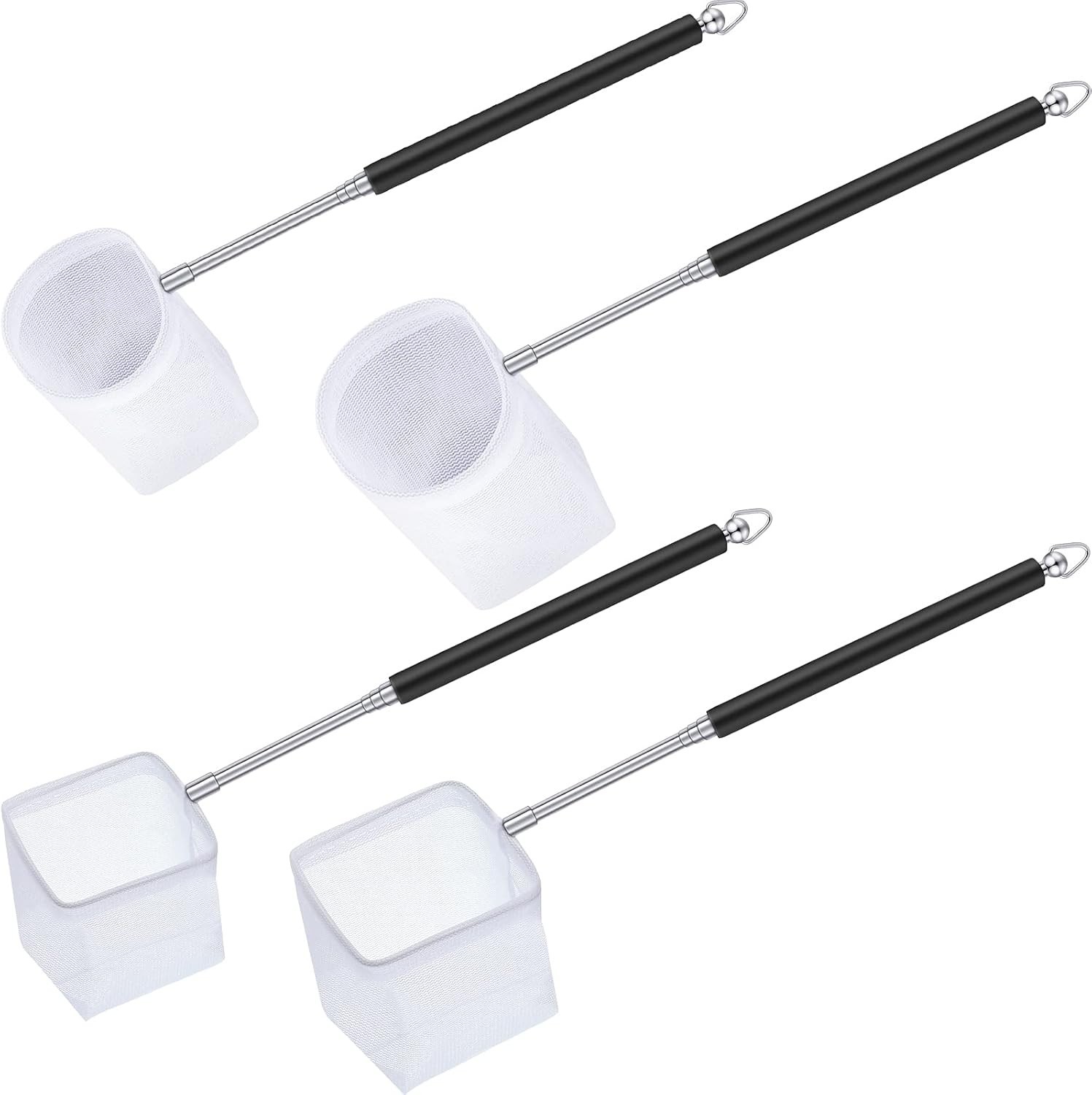 4 Pieces Fish Tank Shrimp Net Extendable Handle Shrimp Net Stainless Steel Small
