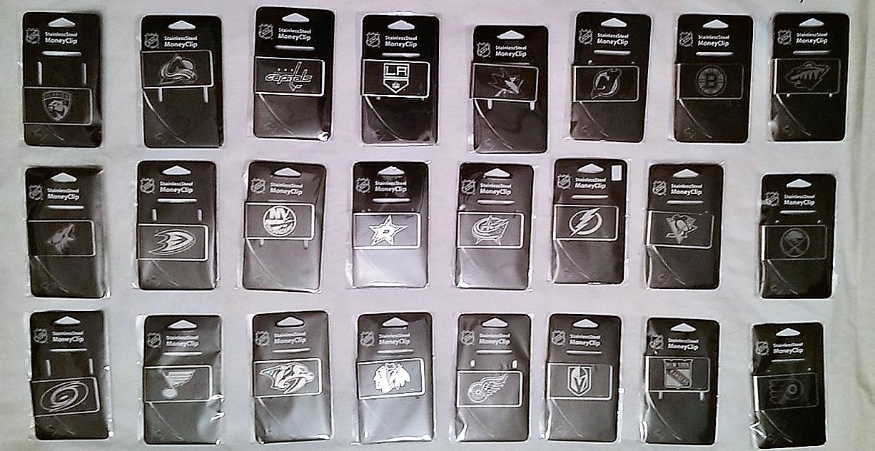 NHL BLACK STEEL MONEY CLIP ASSORTED TEAM