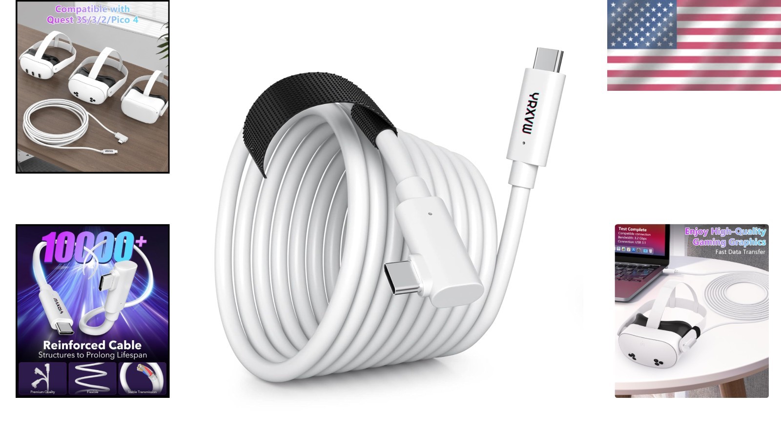 Enhanced 16FT Link Cable for Meta/Oculus/PICO - Fast Charging & Low Latency Play