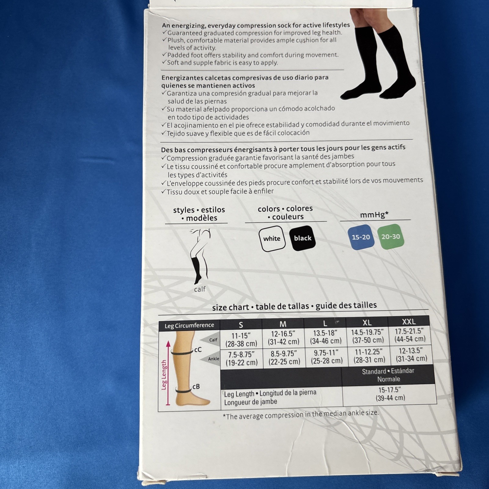 MEDIVEN Duomed Relax 20-30 mmHg Black XXL Compression Socks TC24255 NEW