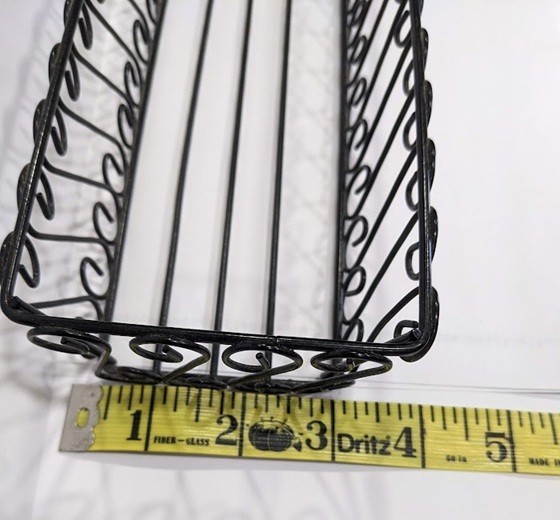 Storage Basket black wire ornate scroll design. FREE SHIPPING