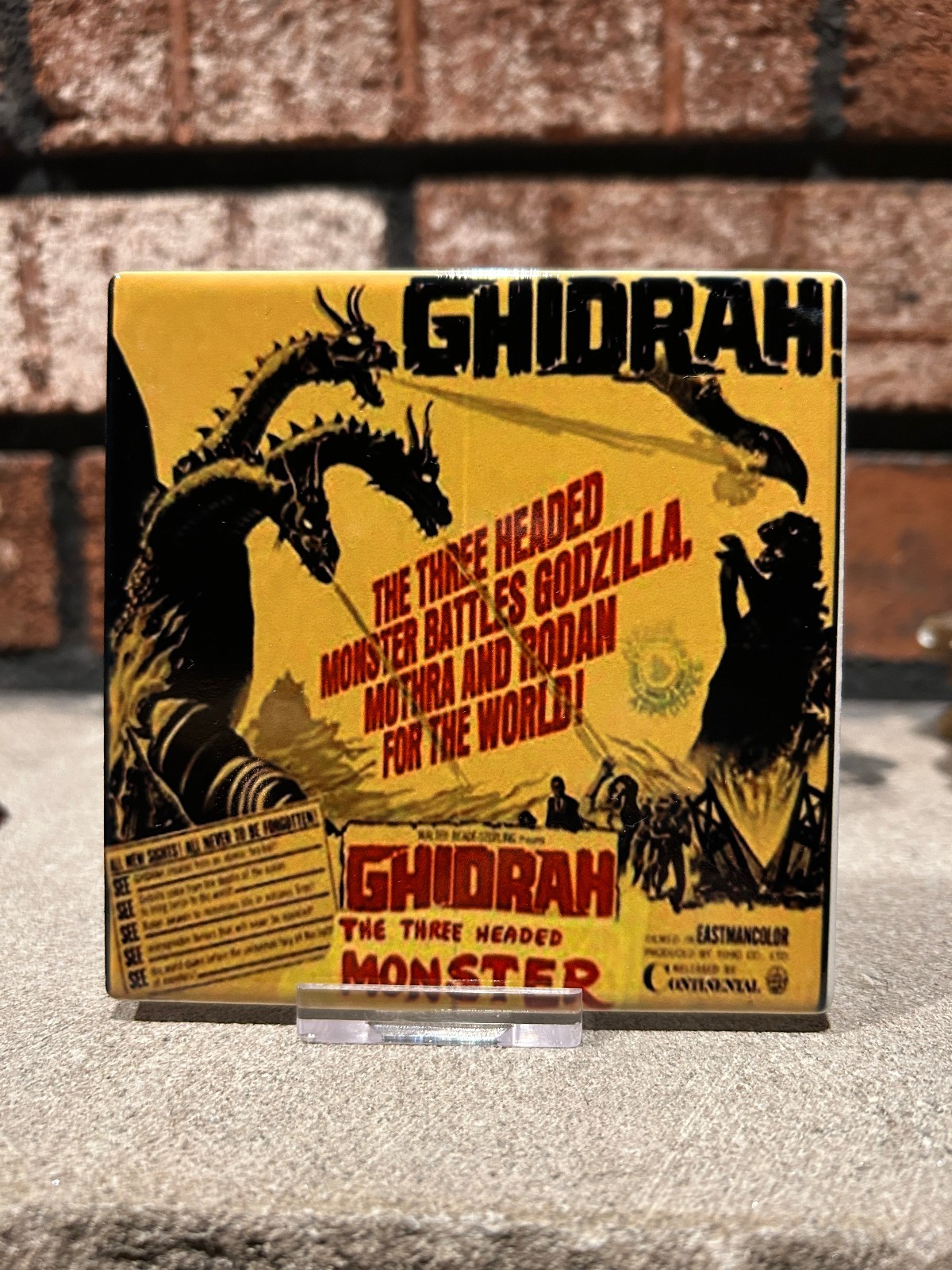 Ghidorah 3 Headed Monster Ceramic Movie Shelf Sitter Sci-Fi New Handmade In USA