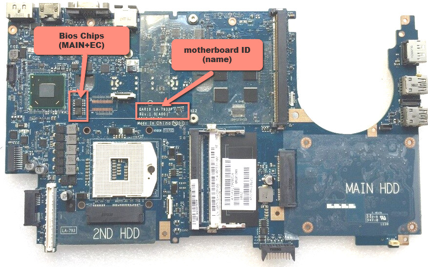 BIOS for Dell Precision M6700, 'ME clean' for MB:LA-7933P, Dual Bios, New chips,