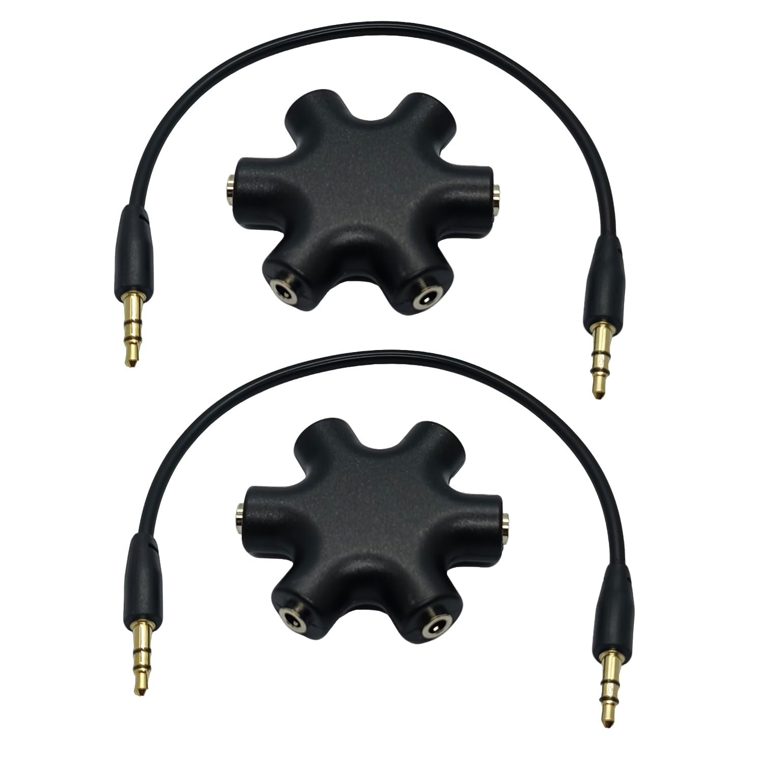 3.5mm 5-Port Female Audio Splitter, 5-Way Multi Earphone Jack Adaptor for Hea...