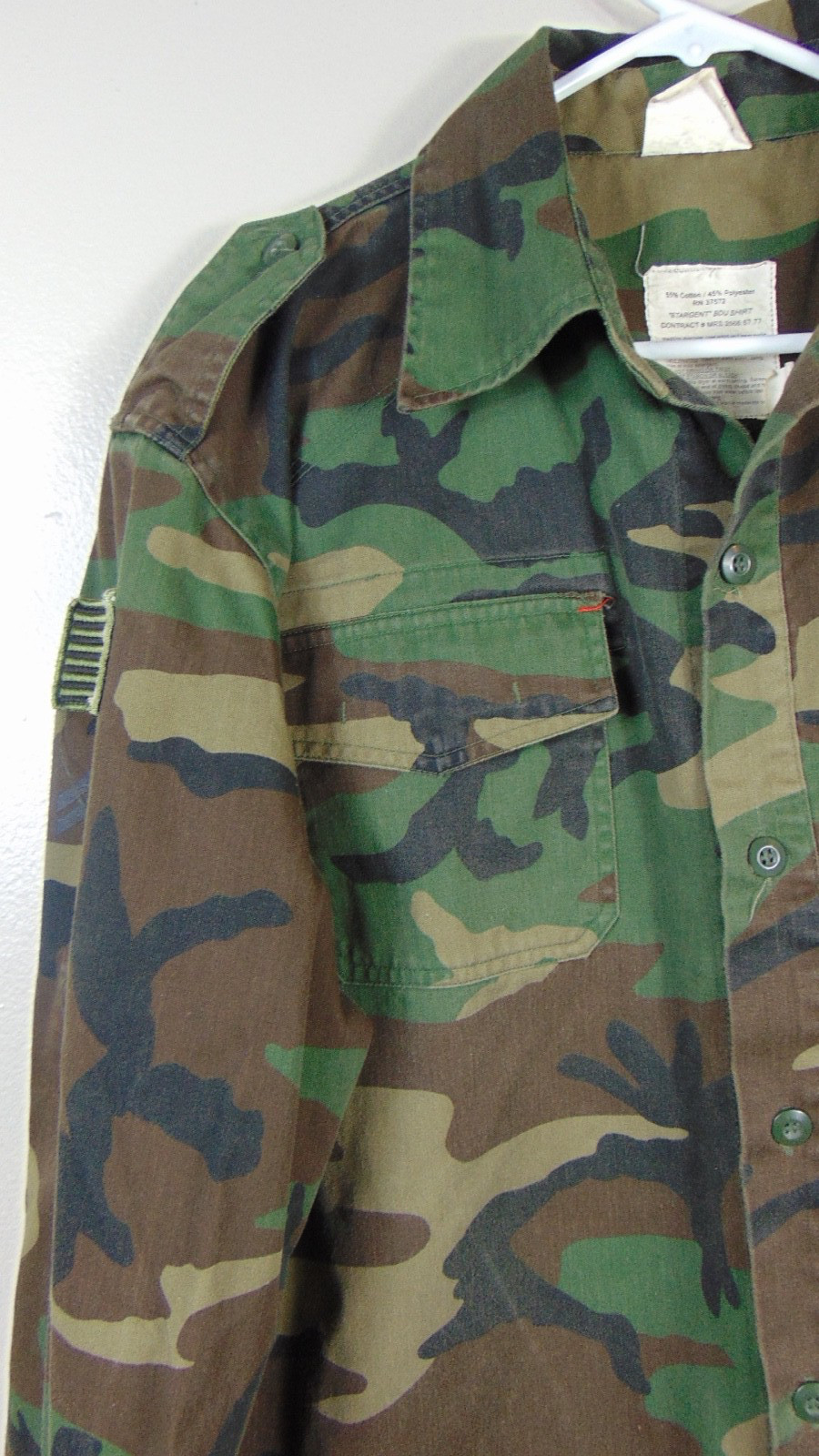 US Army Stargent Bdu Shirt / Top Medium Camo green RECON Special Forces Patch
