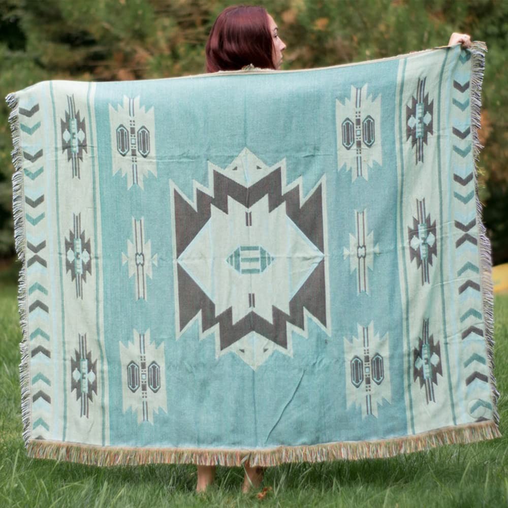 CCHYF Aztec Blanket Southwestern Reversible Mexican Couch Bed Chair Wall 51x63