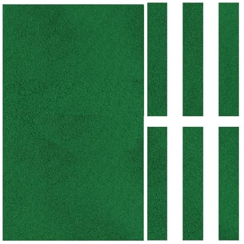Pool Table Cloth Replacement—Billiard Felt with 6 Rail Strips—Pre 7ft Green