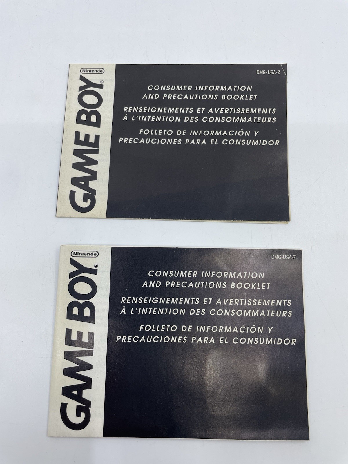 Nintendo Game Boy Consumer Information Booklets UDMG-USA-7 & 2