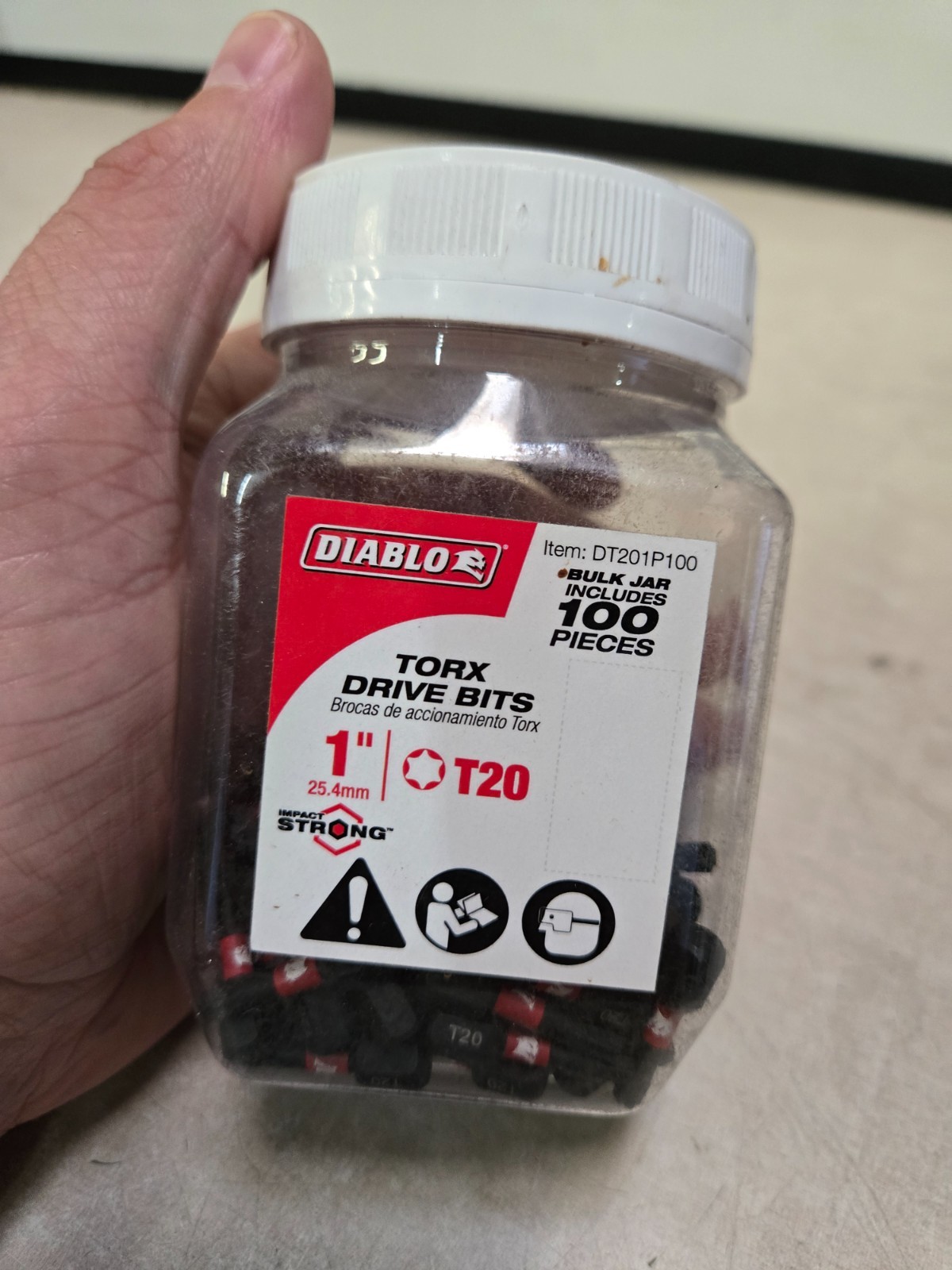 (J) Diablo Tools DT201P100 1" #20 Torx Drive Bits (100 pack)