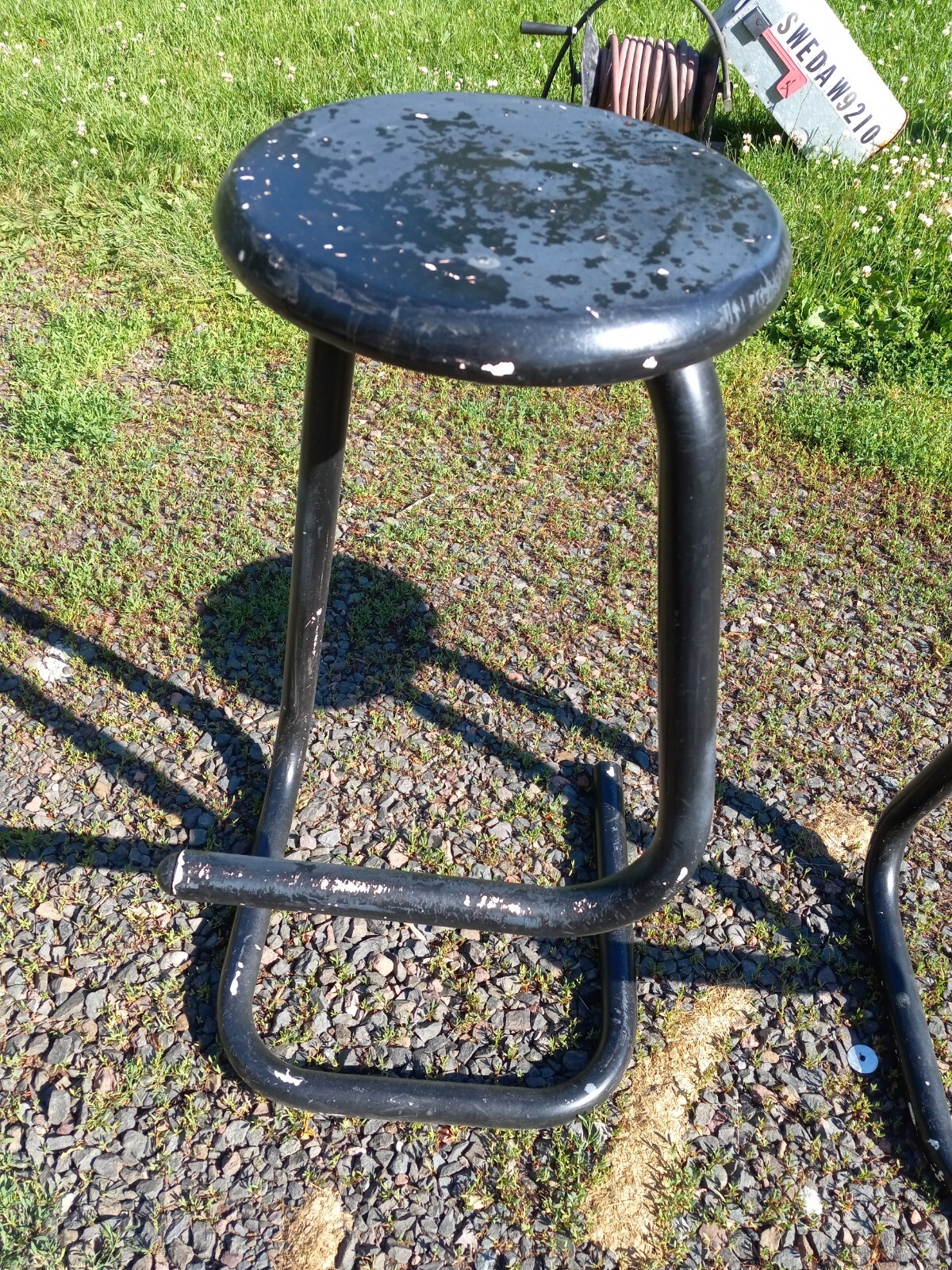 Vintage 1970s MCM Kinetics? Paperclip Paper Clip Steel Metal Bar Stool Chair