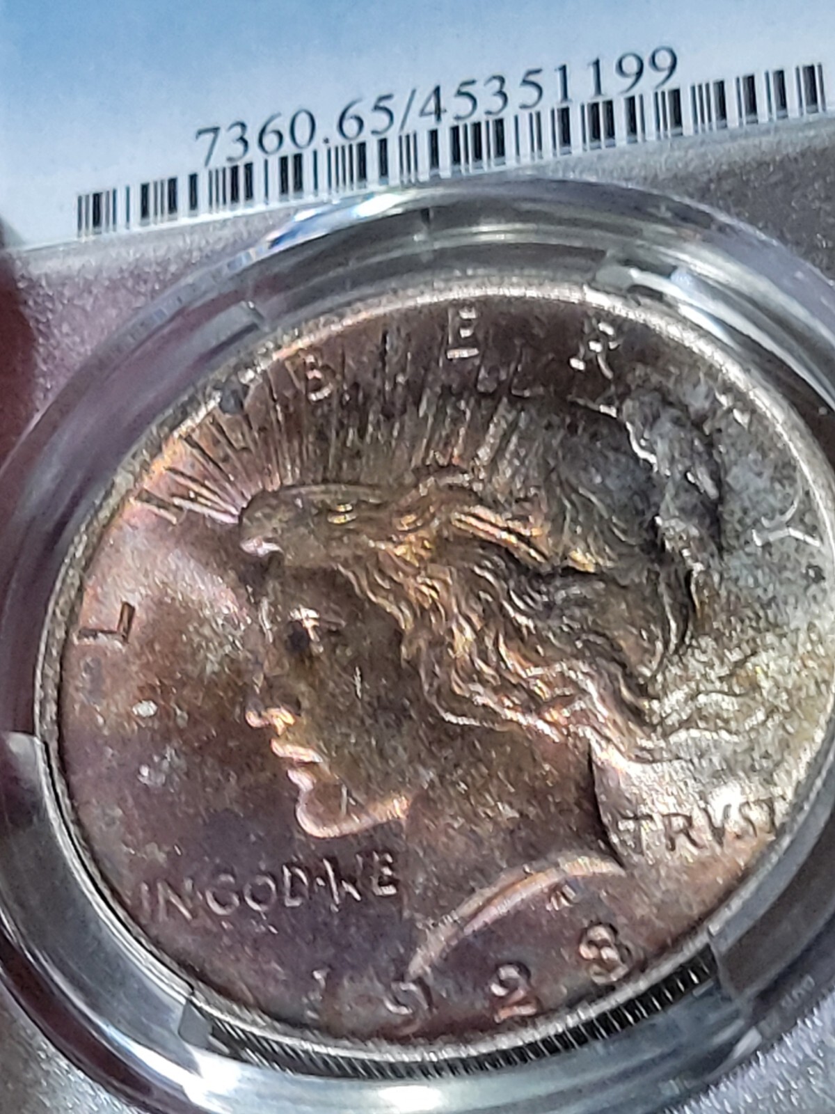 1923 $1 Peace Dollar PCGS MS65 Toned