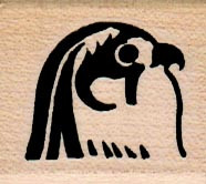 Egyptian Falcon Symbol 1 1/4 x 1 1/4" Mounted Rubber Stamp, Bird Stamp, Birds