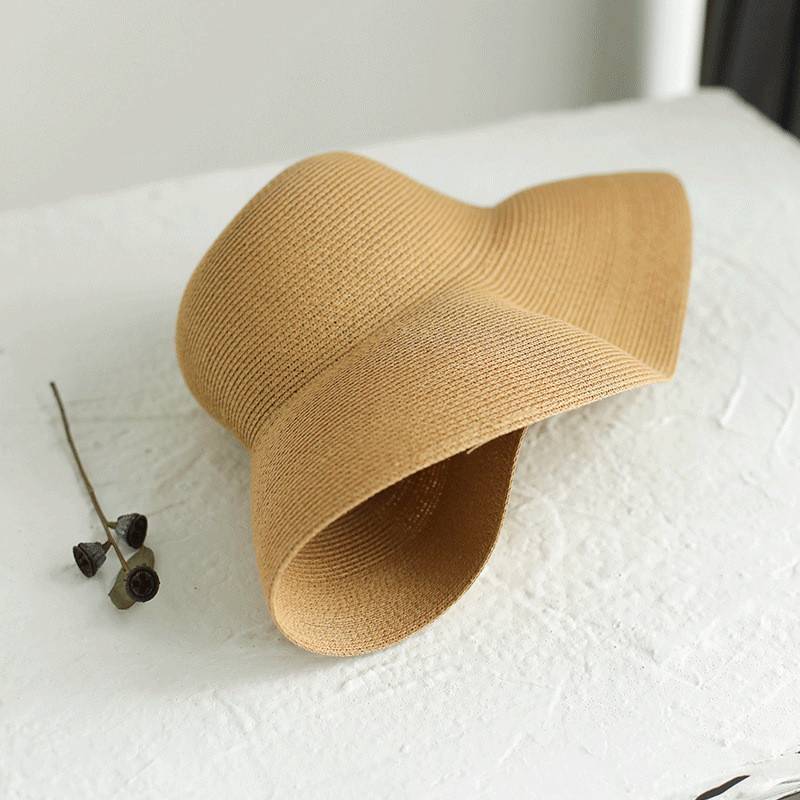 Summer Straw Hat Classical Hepburn Handmade Women Wide Brim Beach Sun Hats