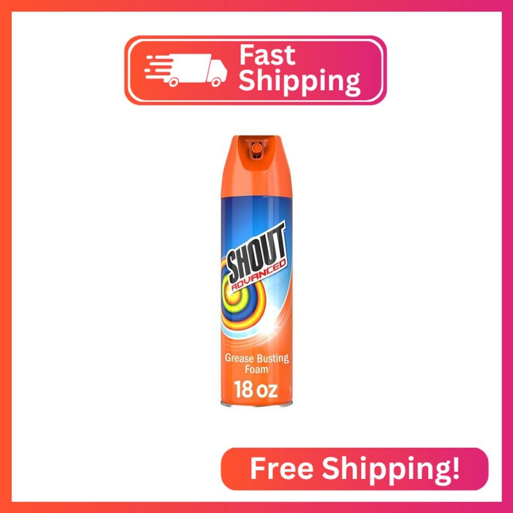 Shout Advanced Grease Busting Foam, Laundry Stain Remover, Oil and Grease Stain