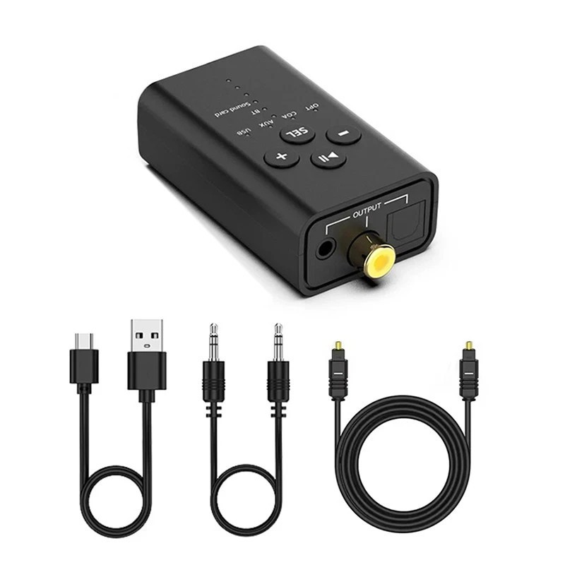 BT5.2 Audio Receiver DAC Converter, Coaxial to RCA 3.5mm AUX Stereo Adapter