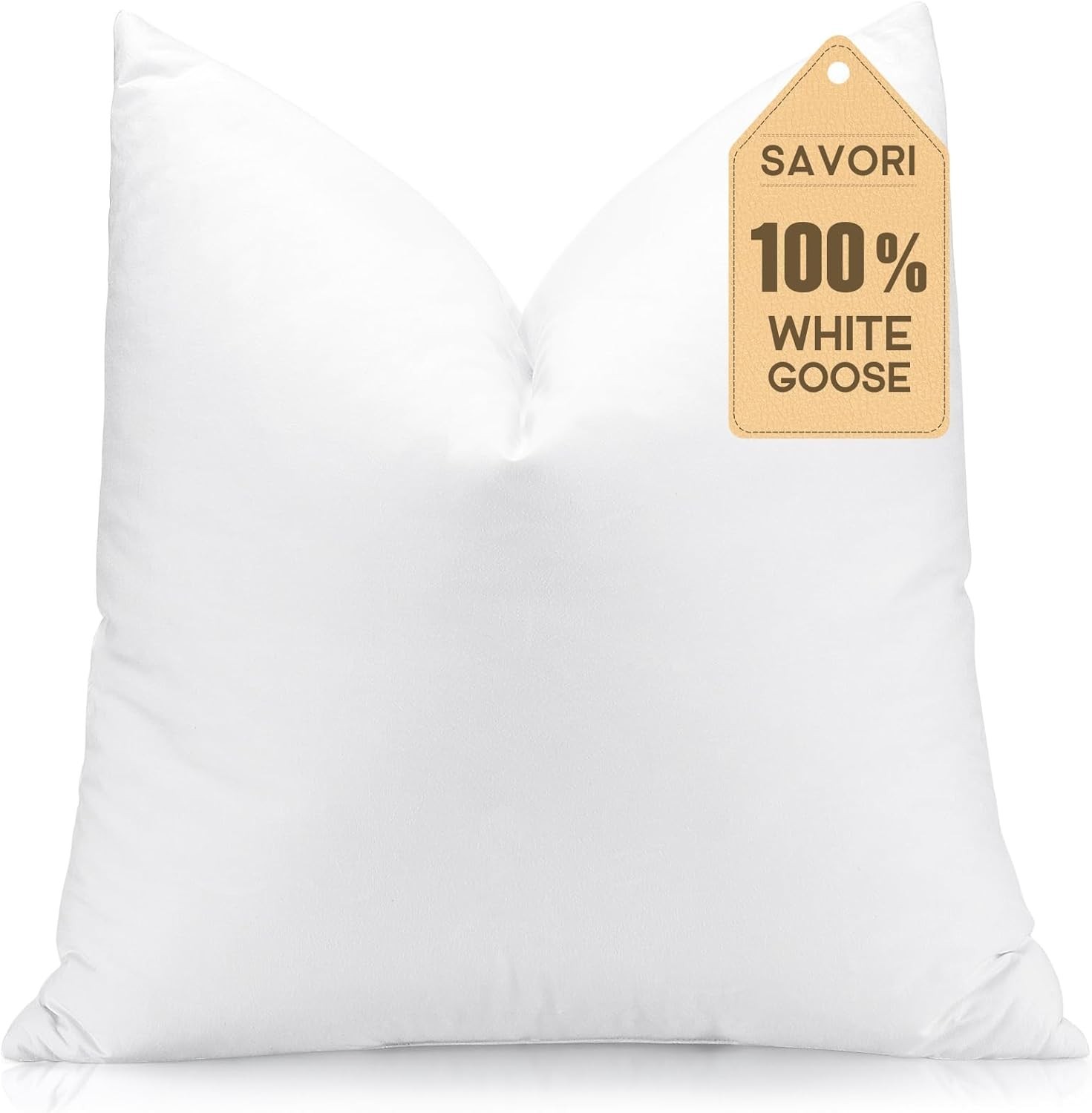 SAVORI Down Feather Throw Pillow Inserts 26x26 Euro Pillow Inserts, Soft Fluf...