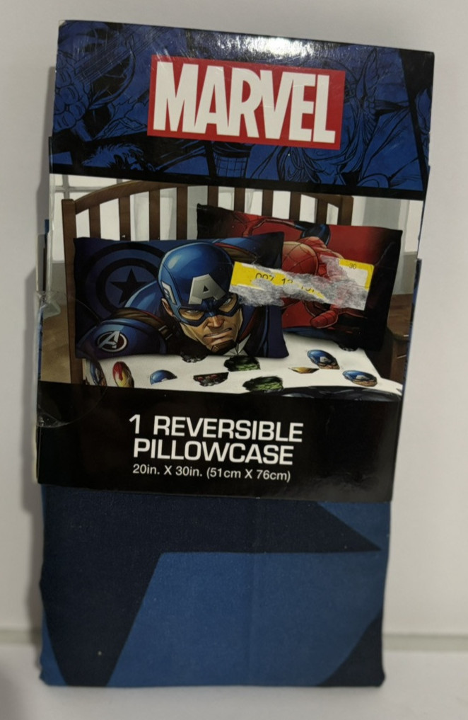 Marvel Superheroes Captain America & Spider-Man Reversible Pillowcase  NIP
