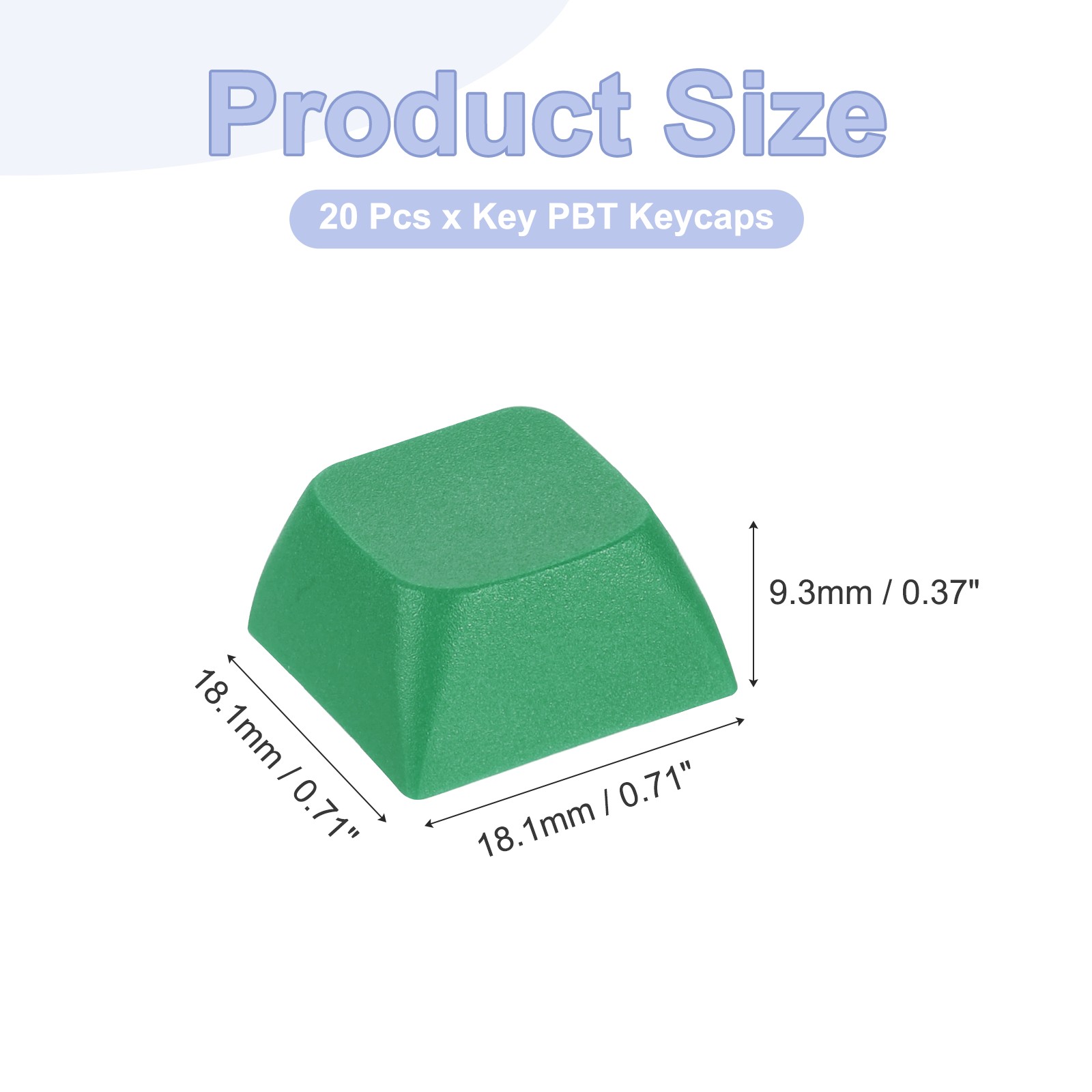 20Pcs XDA Profile Keycap Set PBT Mechanical Numeric Keypads, Sea Green