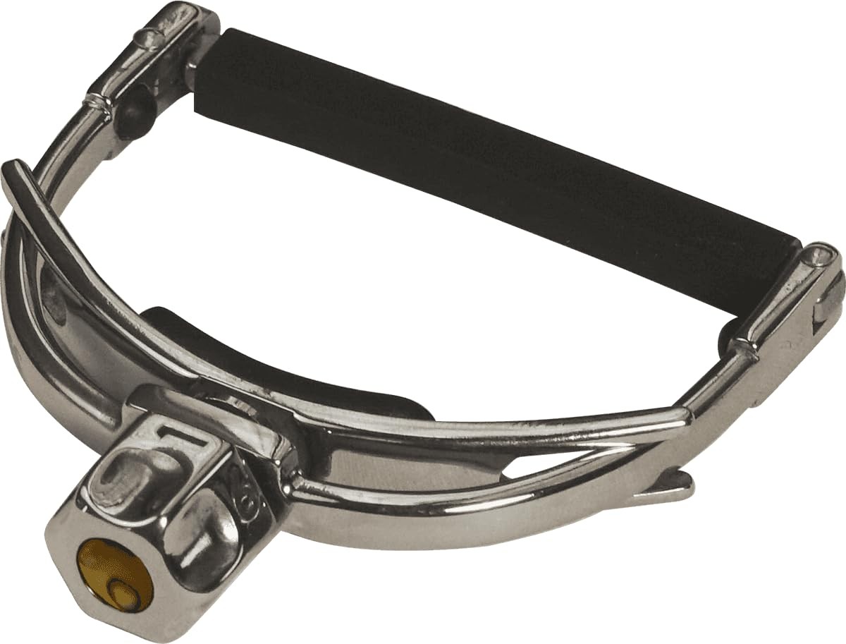 Shubb F1 Silver Alloy Steel Capo for U-Shaped Acoustic Guitar - Premium Tone