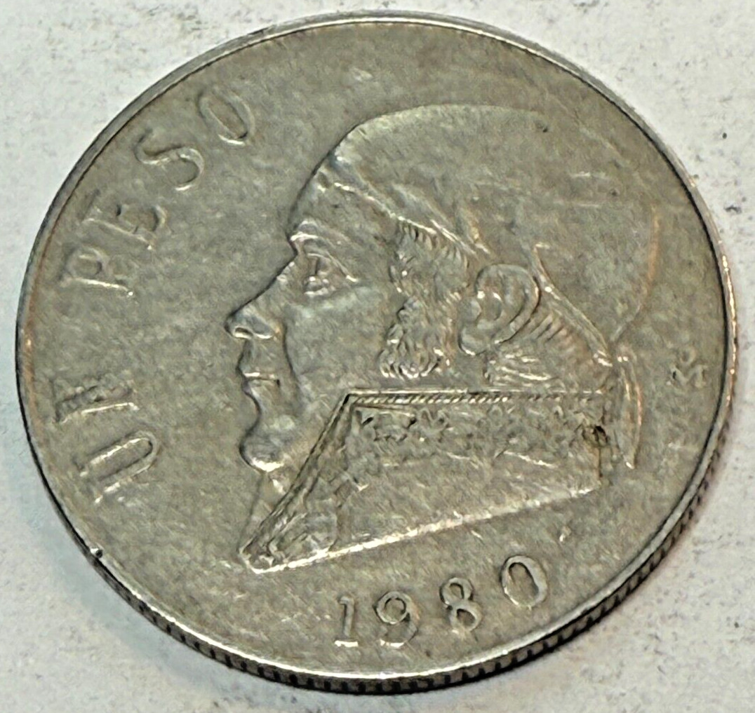 1980 UN PESO Mexican MEXICO 1 PESO Coin José María Morelos KM# 460