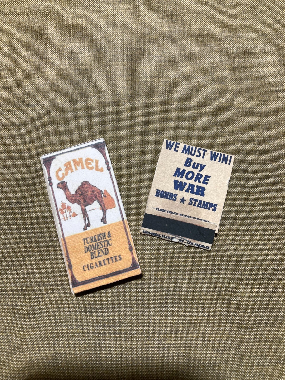 WWII US Army USMC K-Ration Small Camel  box with C ration  match book