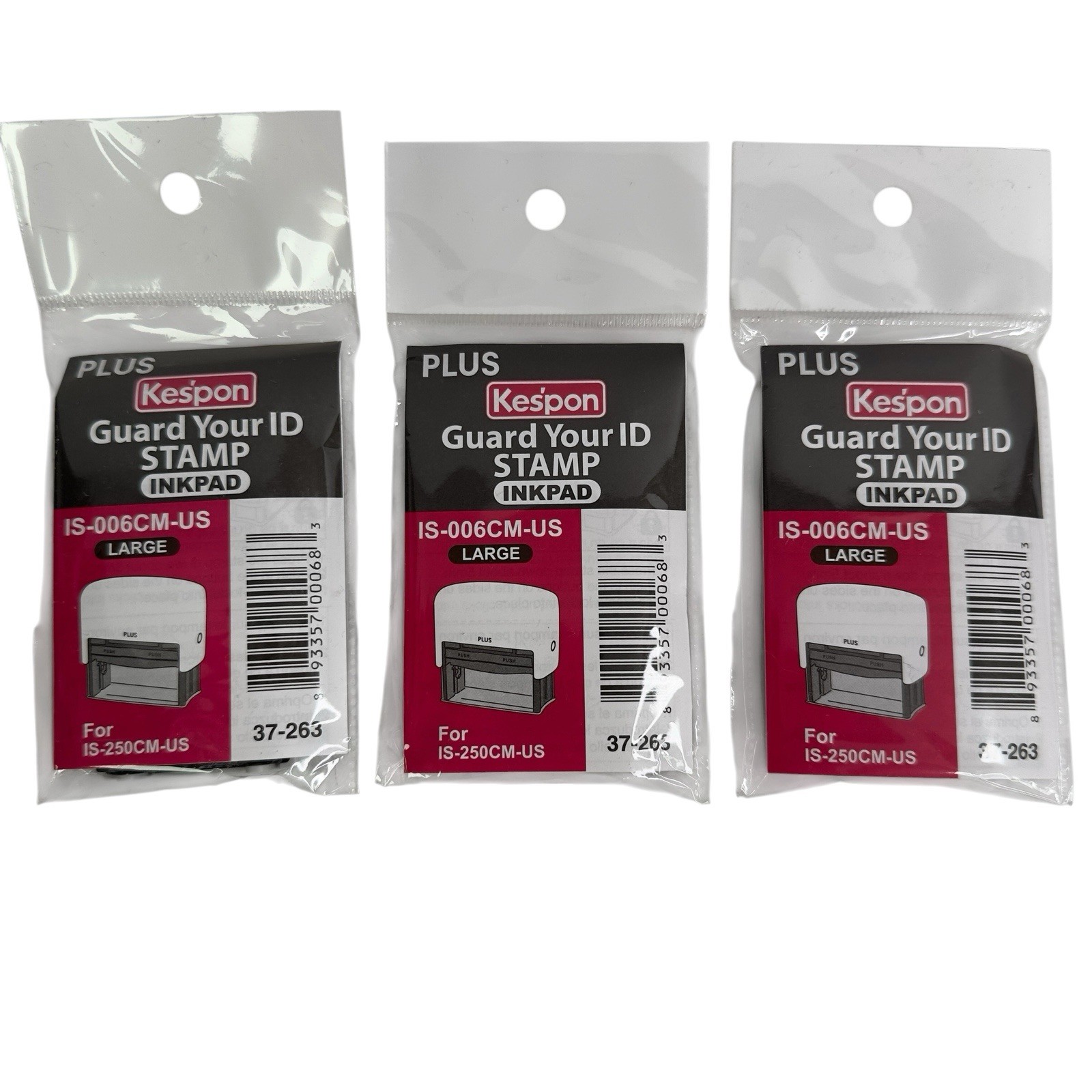 3 x Kespon Guard Your ID Stamp Inkpad REFILL IS-006CM-US 37-263 Large for 250CM