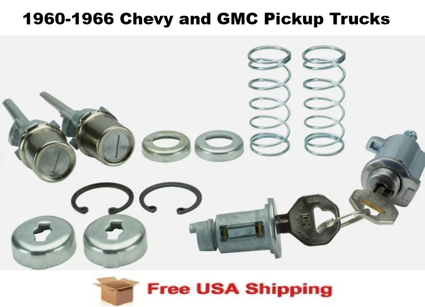 Ignition Door Lock and Glovebox Lock Set 1960-1966 Chevy and GMC Pickup Trucks