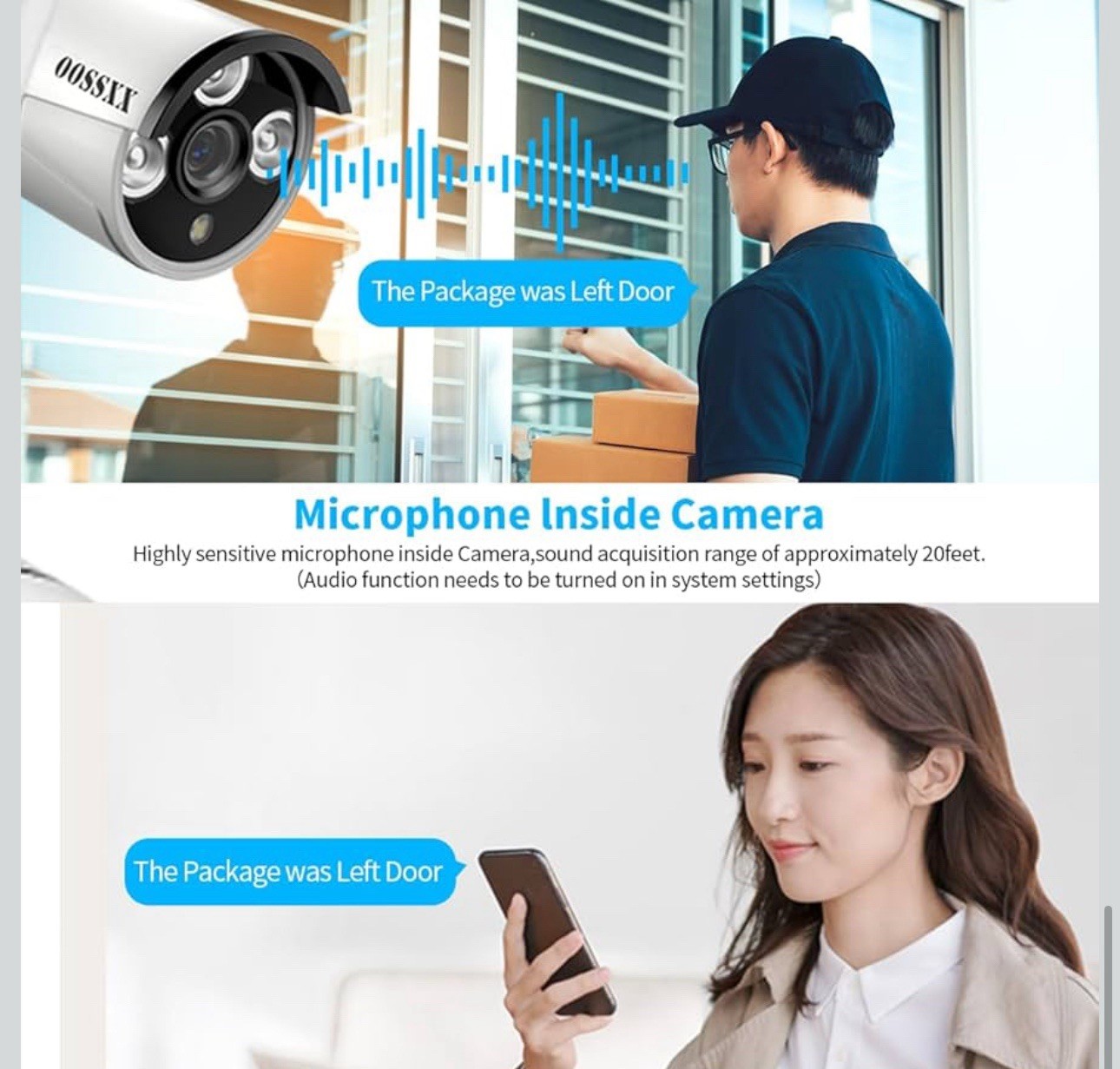 OOSSXX Extend 3.0MP Wireless Camera with Audio Wireless Extend Camera Securit...