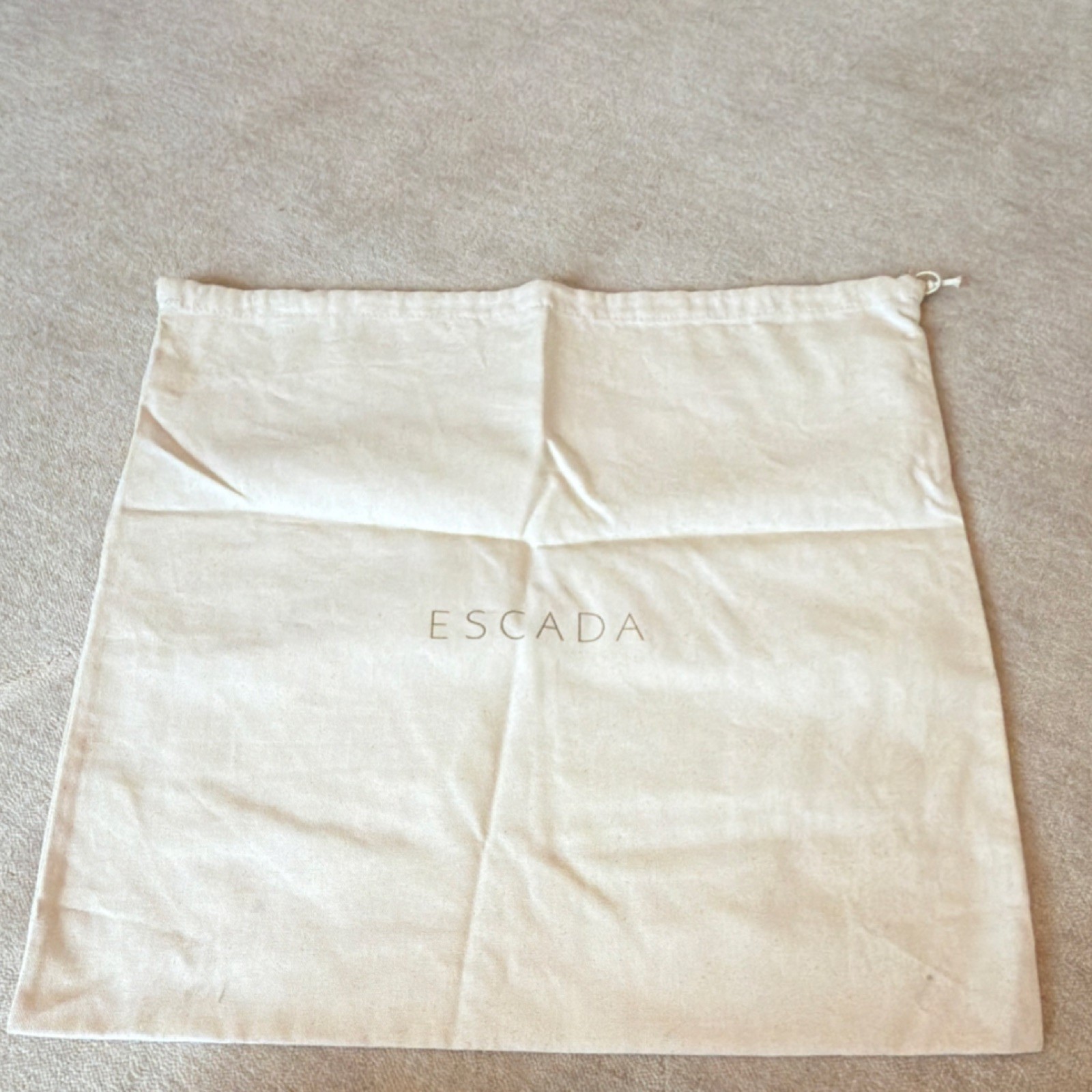 ESCADA Beige Dustbag Women's Solid Designer Storage Bag Logo Accent for Handbag