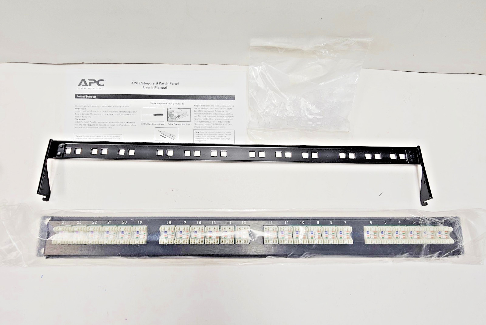 APC by Schneider Electric CAT6PNL-24 24 Port Cat 6 Network Patch Panel NEW Open
