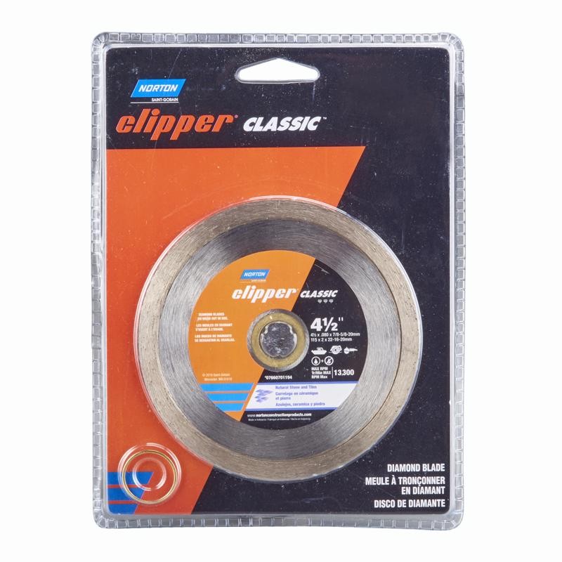 Norton 7660701194 Diamond Tipped Wet & Dry Cut Saw Blade 4-1/2 Dia. x 0.06 T in.