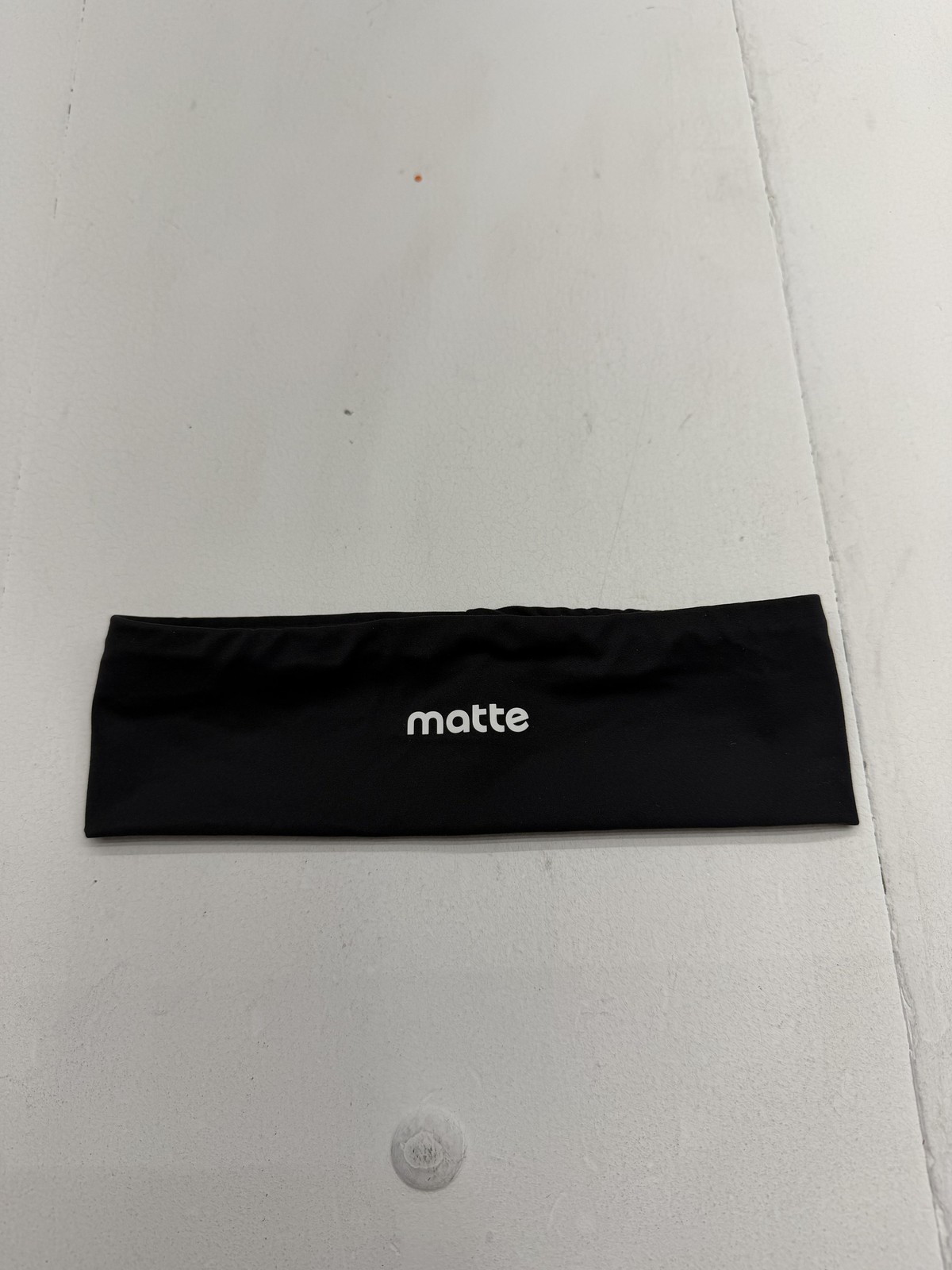 Matte Headband Womens One Size Black Stretch Logo Activewear Workout Yoga