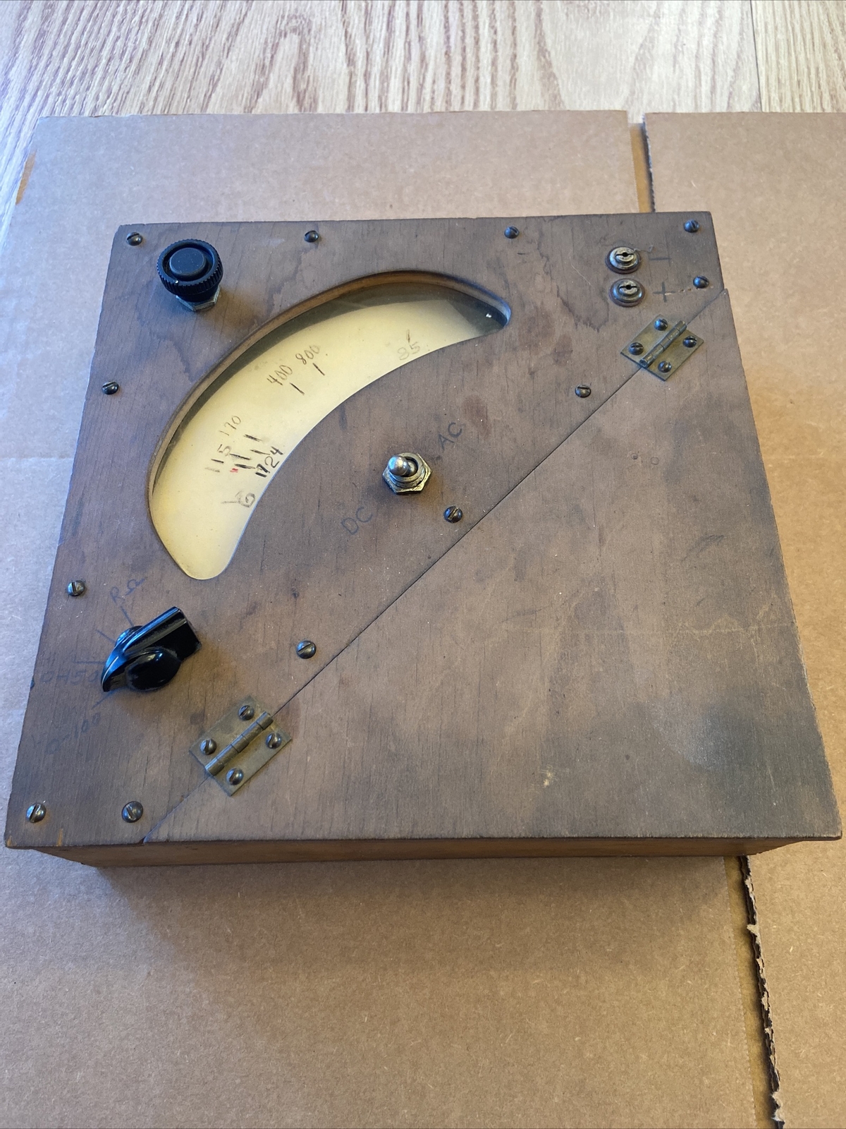 Vintage Handmade Strange Relic Electrical AC DC Voltmeter Steampunk Untested #H