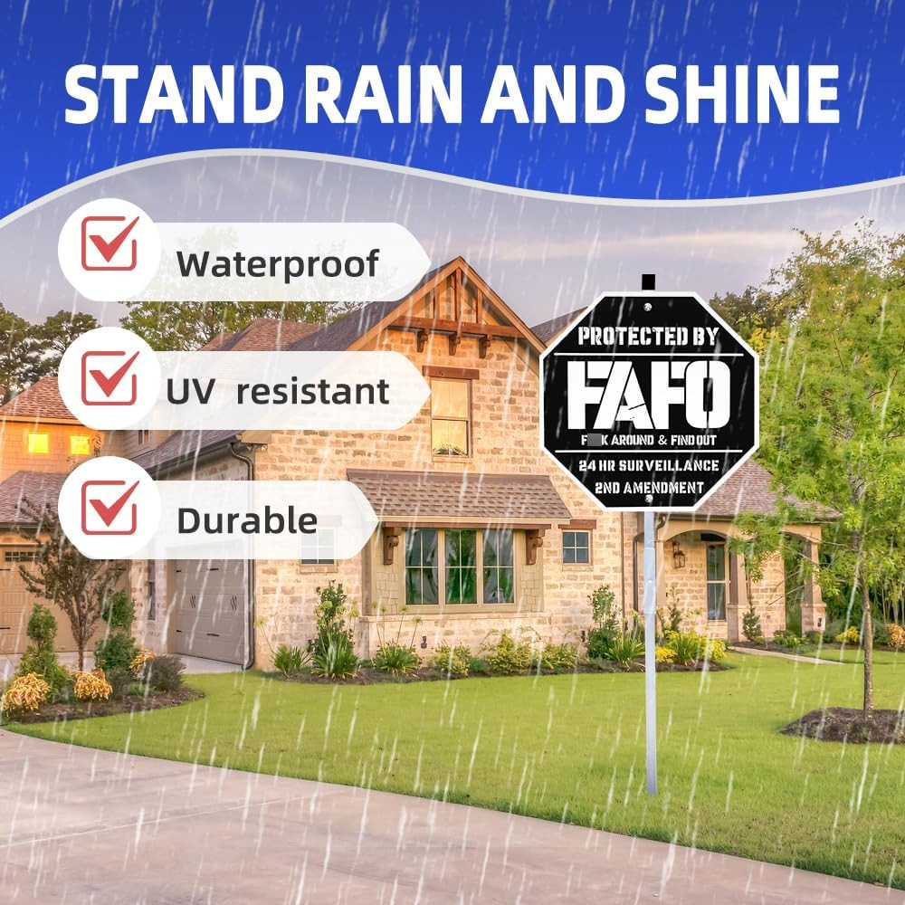 FAFO Security Sign, Funk around and Find Out Sign,Home Security Signs Yard, F...