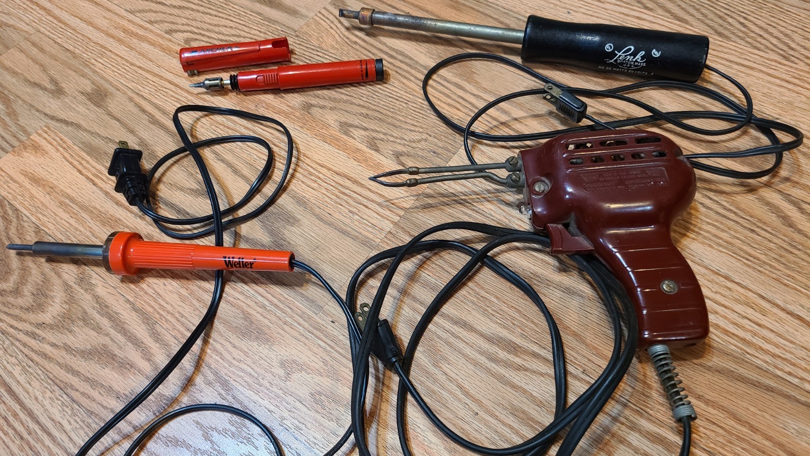 Vtg LOT Soldering Iron (4) Lenk #32, Weller 336B, WEN "Quick-Hot", Archer Butane